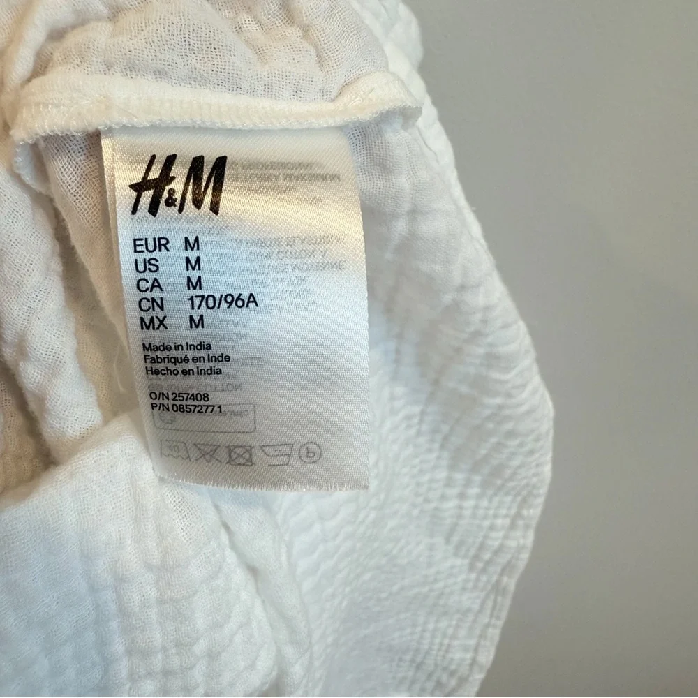 H&M White Cotton Long Sleeve Maxi Dress - Picture 11 of 12